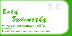 bela budinszky business card